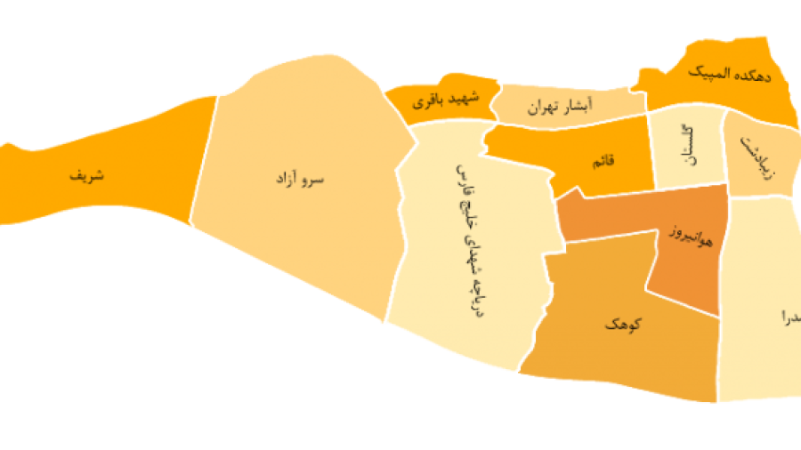 محله های منطقه 22 تهران